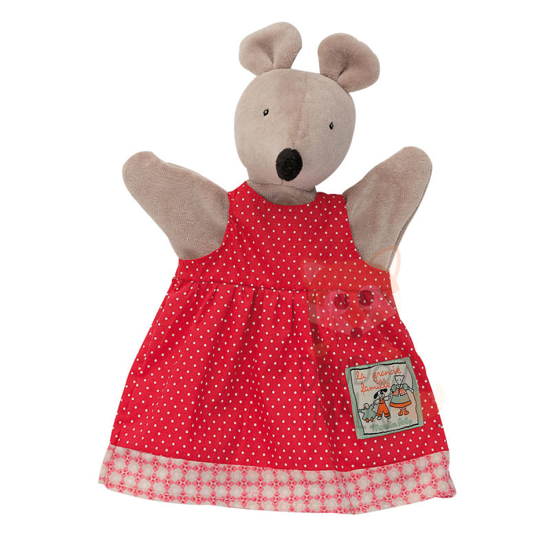  grande famille nini the mouse handpuppet red dress 